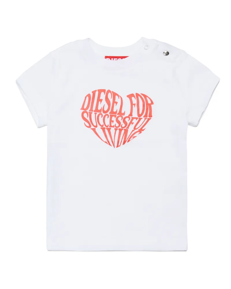 Diesel Baumwoll-T-Shirt mit Herz-Print - T-Shirts und Tops - Damen - Weiss Weiss