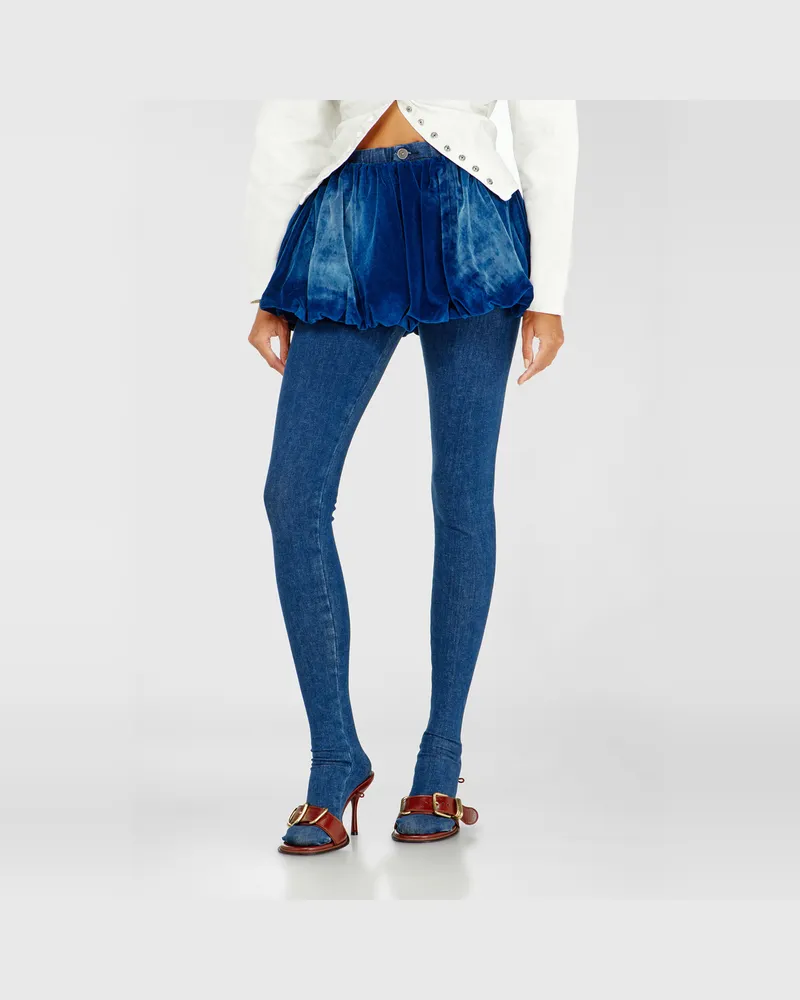 Diesel Kurzer Bubble-Rock aus Samt-Denim - Röcke - Damen - Blau Blau