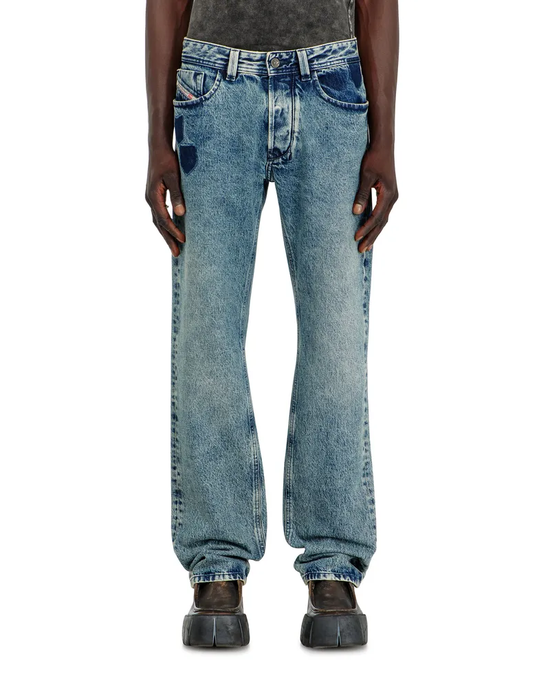 Diesel Regular Jeans Low Waist 1985 Larkee, Mittelblau, Knopfverschluss Blau