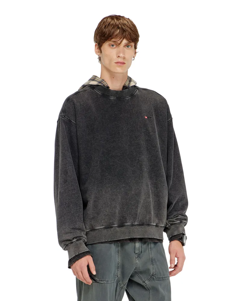 Diesel Sweatshirt aus Baumwolle mit verwaschenem Effekt - Sweatshirts - Herren - Grau Grau