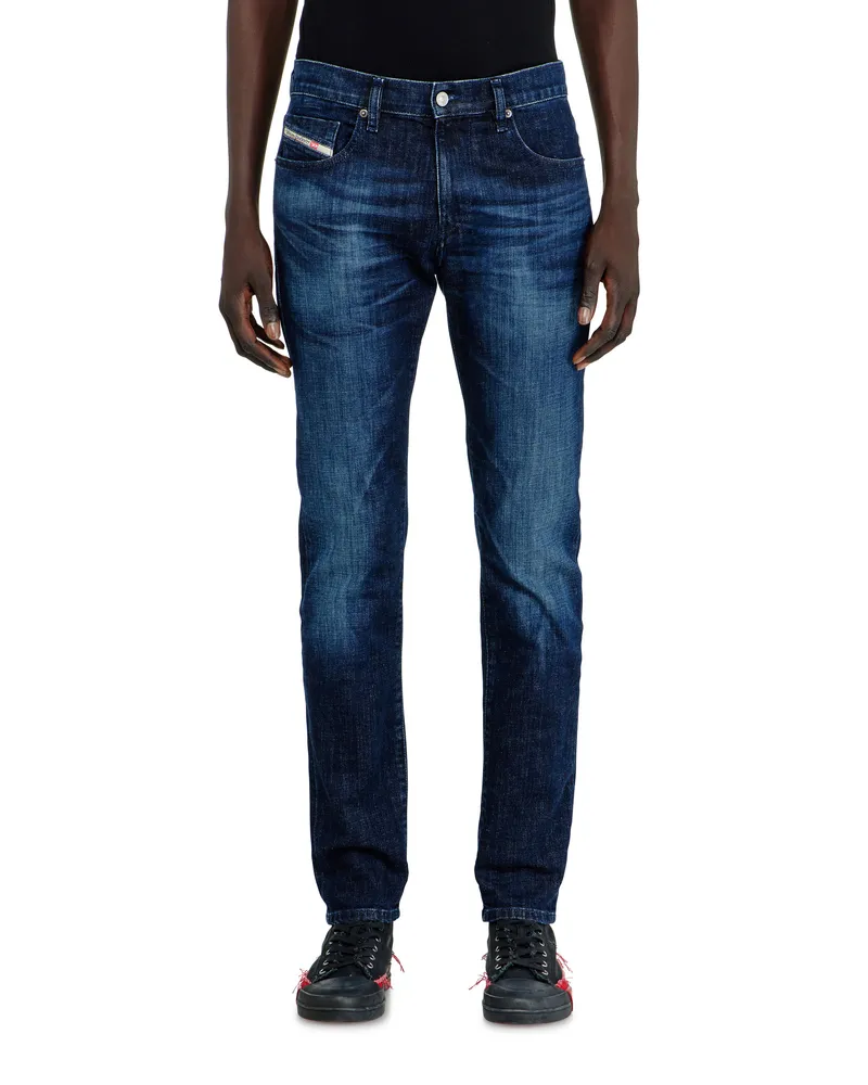 Diesel Slim Jeans Regular Waist 2019 D-Strukt, Dunkelblau, Reißverschluss Blau
