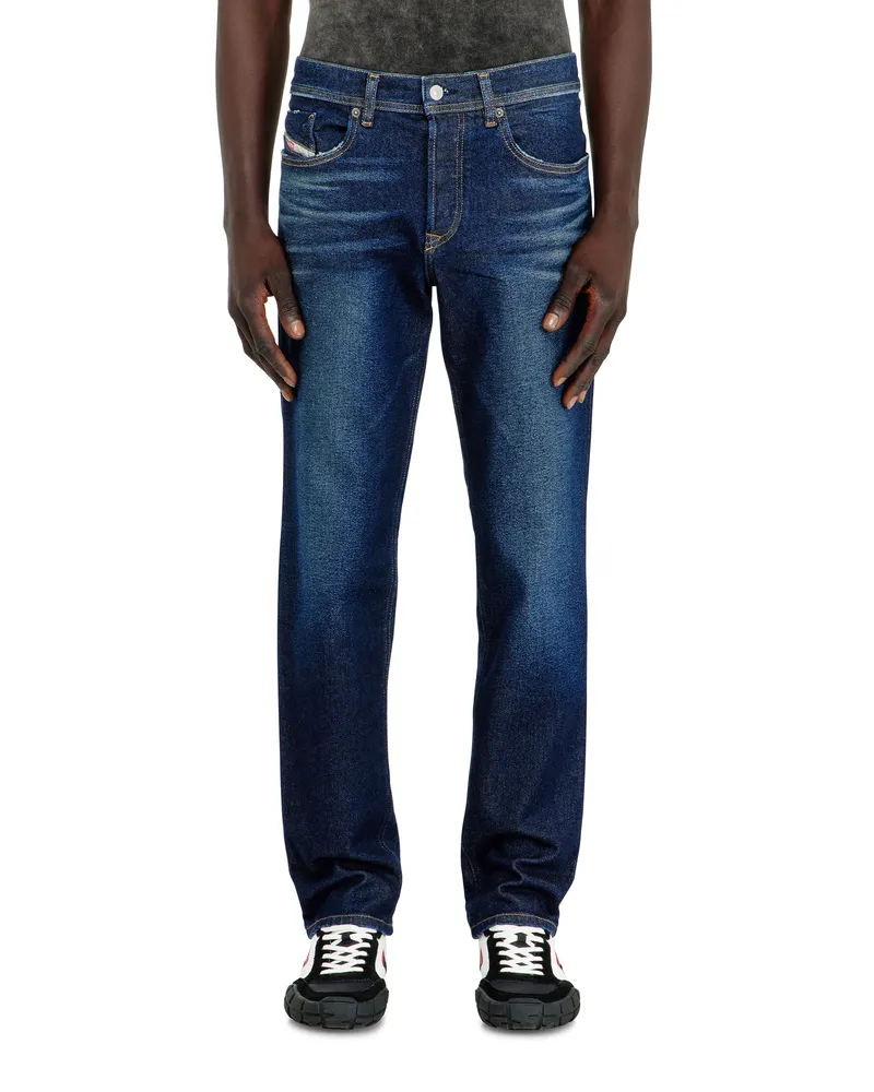 Diesel Regular Jeans Regular Waist 2023 D-Finitive, Dunkelblau, Knopfverschluss Blau
