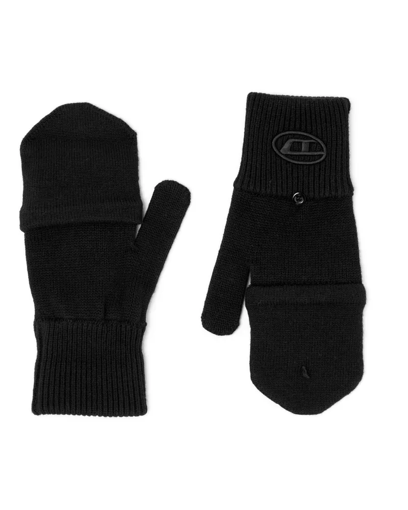 Diesel Handschuhe aus Wollmischung mit Oval-D-Logo - Handschuhe - Unisex - Schwarz Schwarz