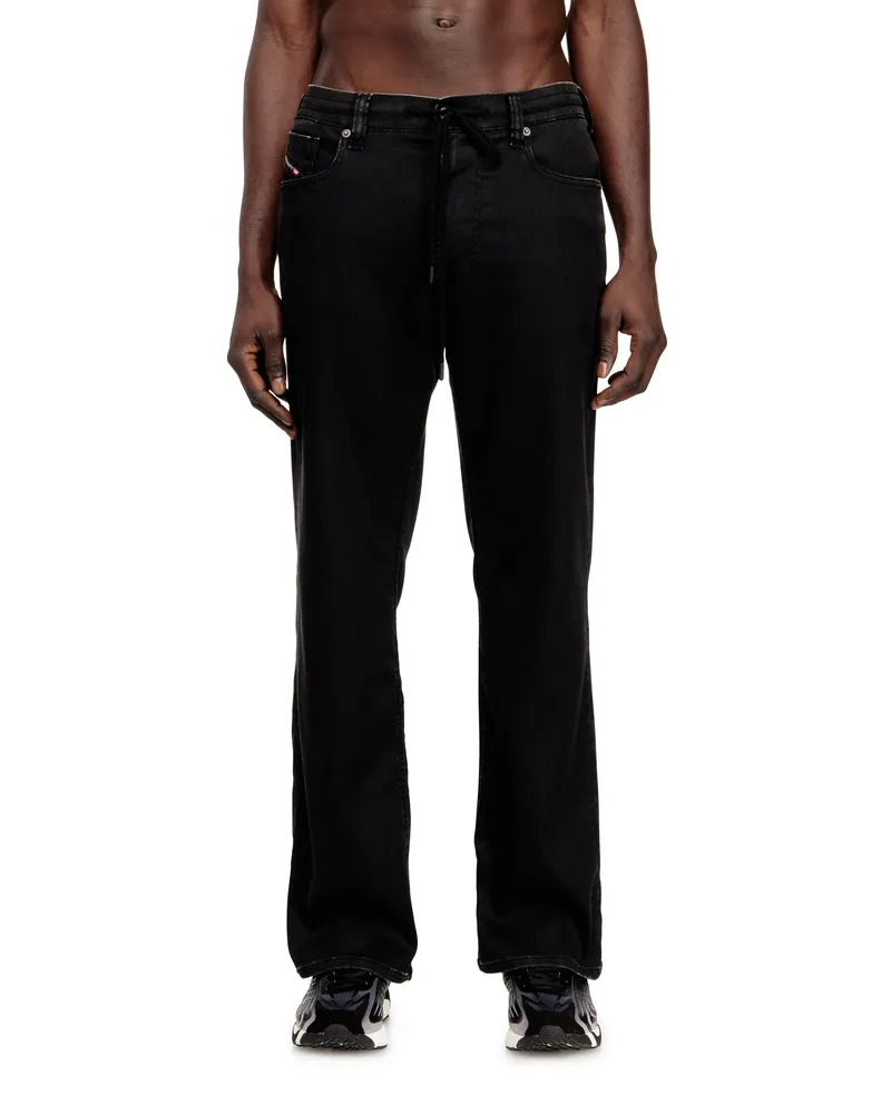 Diesel Relaxed Regular Waist 2080 D-Reel Joggjeans, Schwarz/Dunkelgrau, Reißverschluss Schwarz
