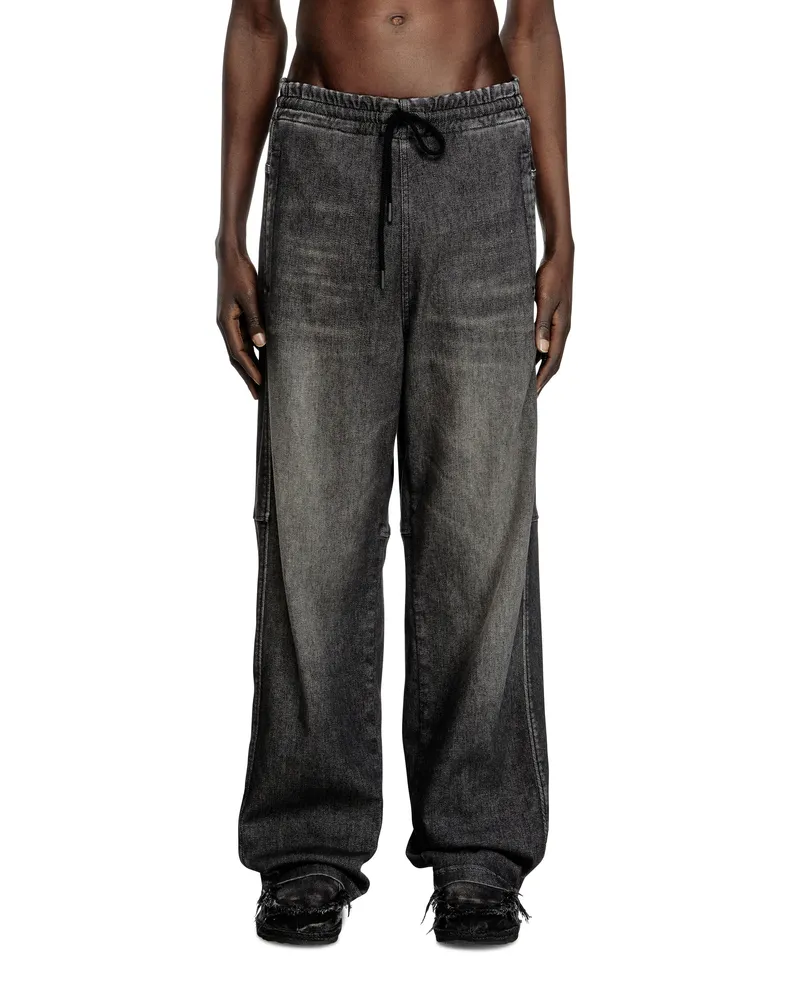 Diesel Relaxed D-Martyans Track Denim - Jeans - Unisex - Schwarz Schwarz