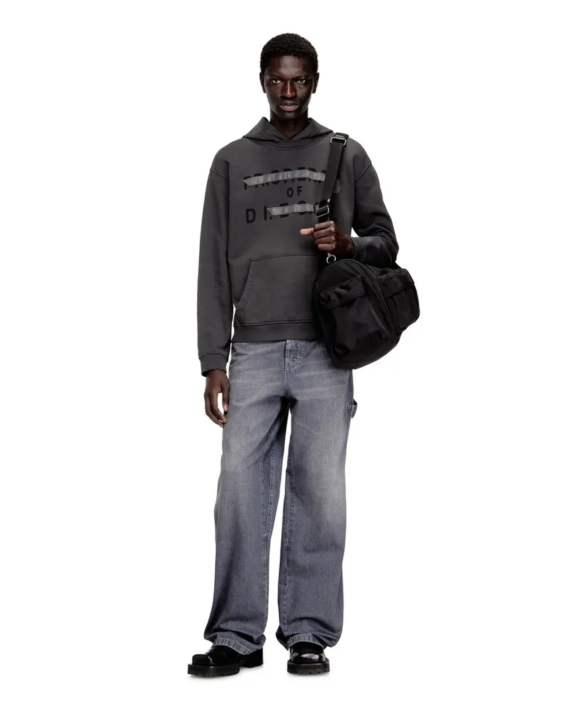 Diesel Baumwoll-Hoodie mit D-Applikation - Sweatshirts - Herren - Grau Grau