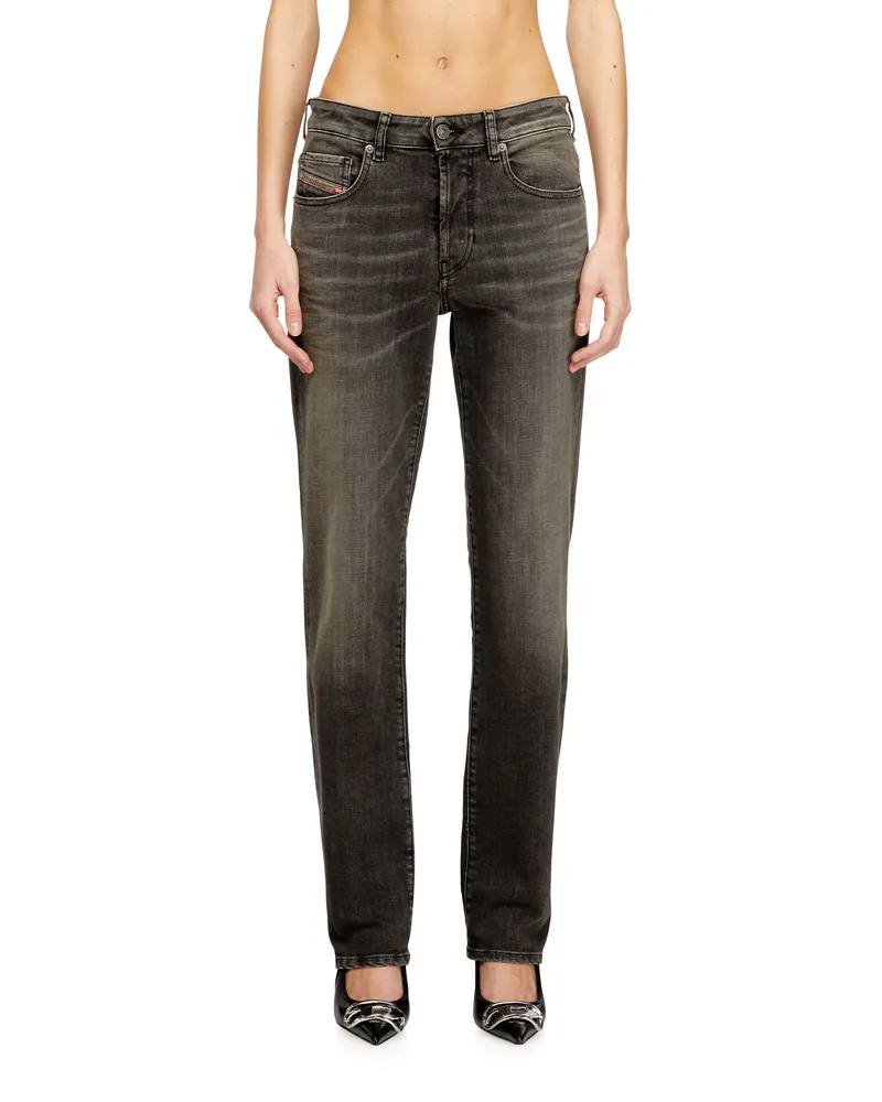 Diesel Regular Jeans Low Waist 1989 D-Mine, Grau, Knopfverschluss Grau