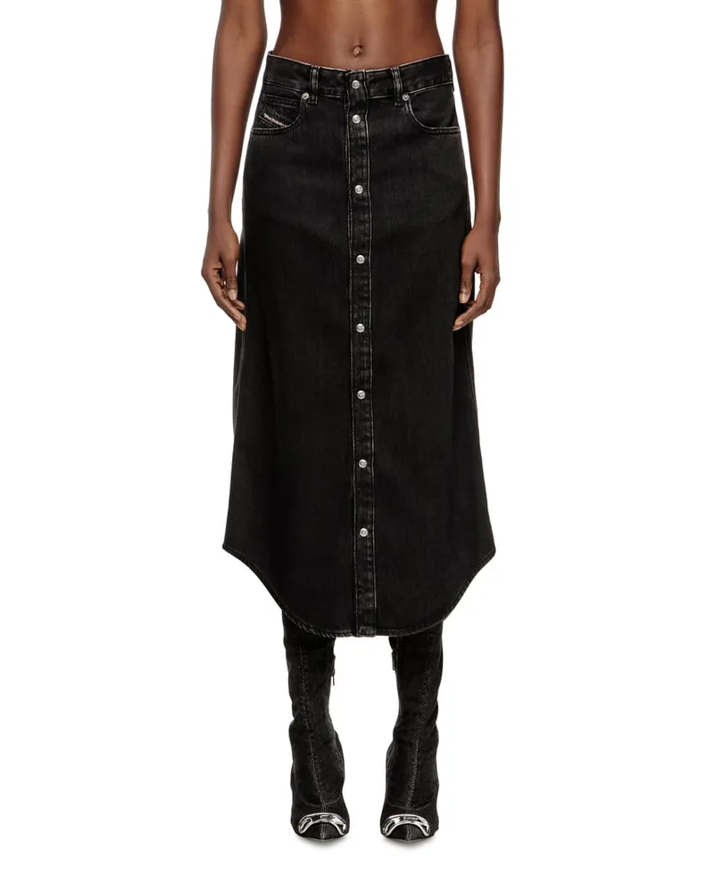 Diesel Midirock aus Denim - Röcke - Damen - Schwarz Schwarz