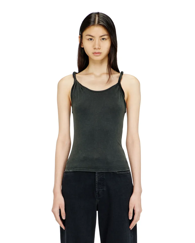 Diesel Tanktop mit gedrehten Trägern - T-Shirts - Damen - Grau Grau