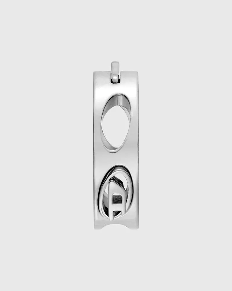 Diesel Edelstahl-Creolen - Ohrringe - Unisex - Silber Silber