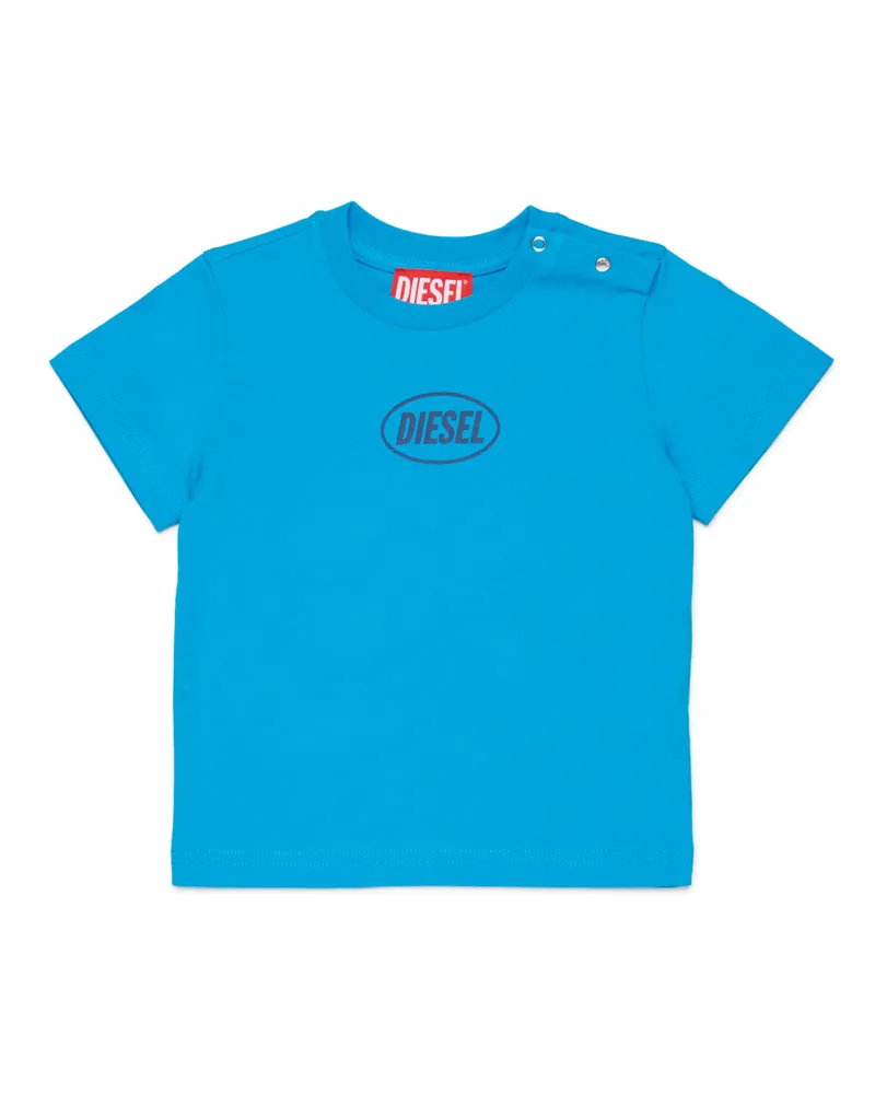 Diesel Baumwoll-T-Shirt mit Logo - T-Shirts und Tops - Unisex - Blau Blau