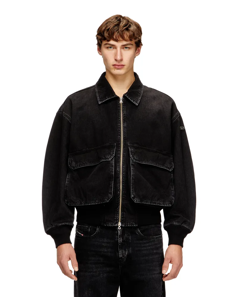 Diesel Jacke aus Denim - Denim jacken - Unisex - Schwarz Schwarz