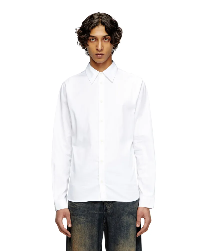 Diesel Hemd mit gesticktem Oval D - Hemden - Herren - Weiss Weiss