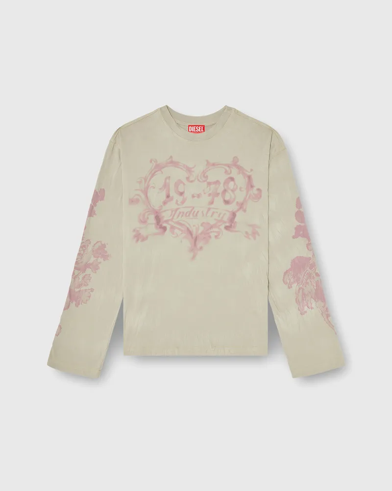 Diesel Langarmshirt aus Baumwolle mit Grafikprint - T-Shirts - Damen - Bunt Bunt