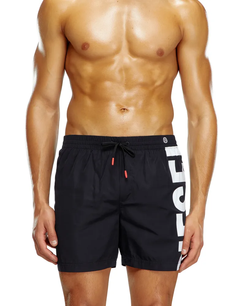 Diesel Boardshorts mit seitlichem Logo-Print - Badeshorts - Herren - Schwarz Schwarz
