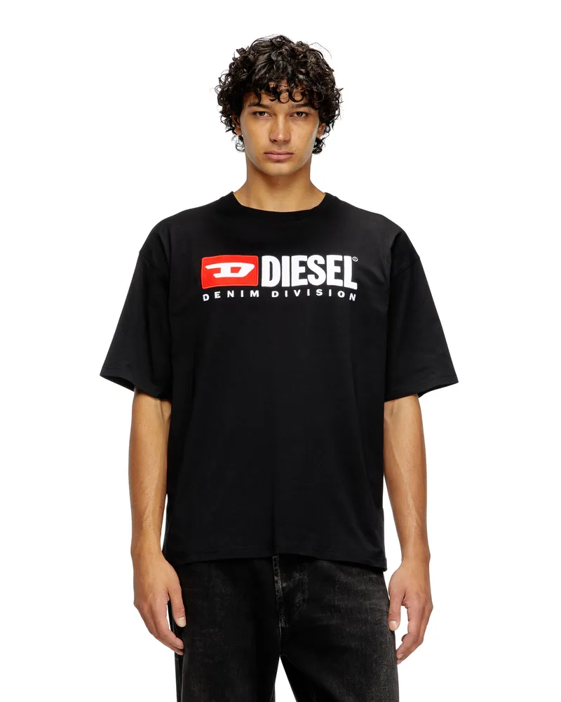 Diesel T-Shirt mit Diesel-Logo-Patch - T-Shirts - Herren - Schwarz Schwarz