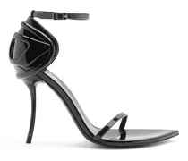 D-Ten & Half-Stiletto-Sandalen aus Lackleder und Satin - Sandalen - Damen - Schwarz