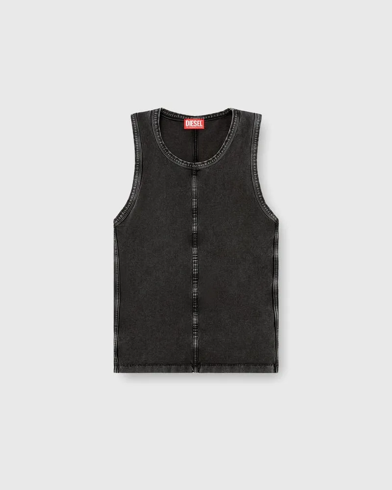 Diesel Tanktop aus Jersey in Denim-Optik - T-Shirts - Herren - Schwarz Schwarz