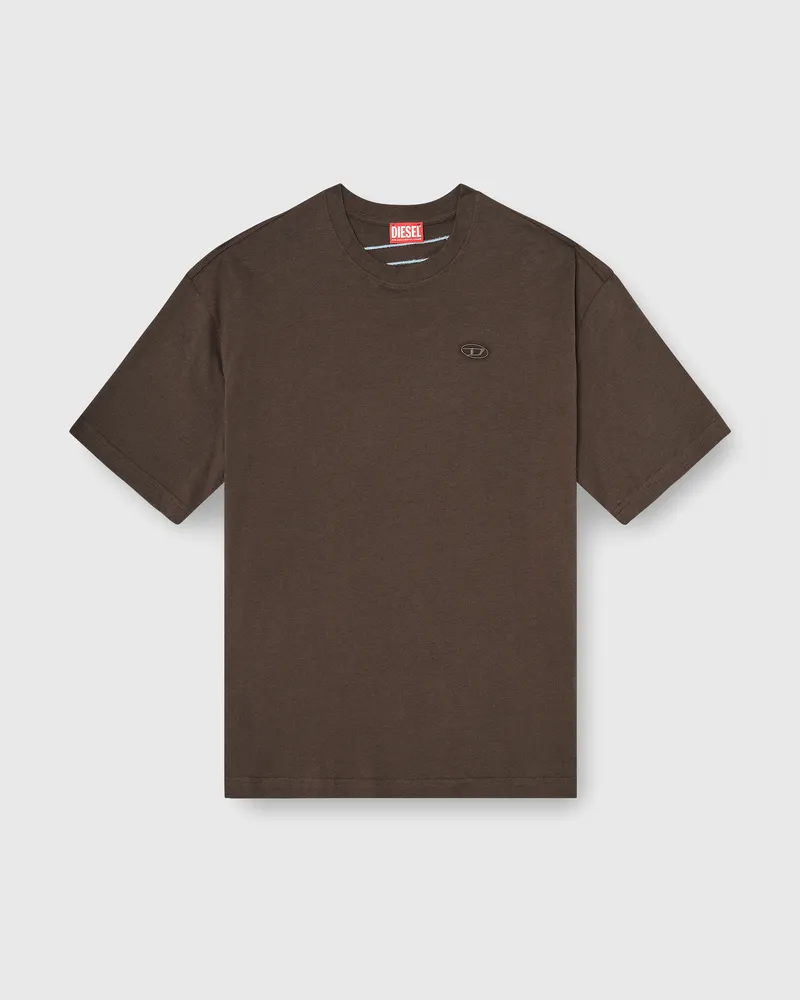 Diesel T-Shirt mit großer Oval D-Stickerei - T-Shirts - Herren - Braun Braun