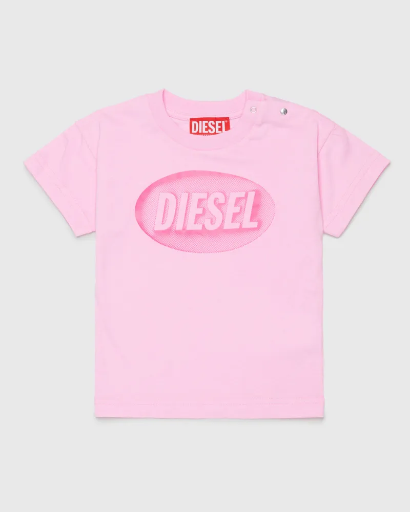Diesel T-Shirt aus Baumwolle mit Logo-Print - T-Shirts und Tops - Unisex - Rosa Rosa