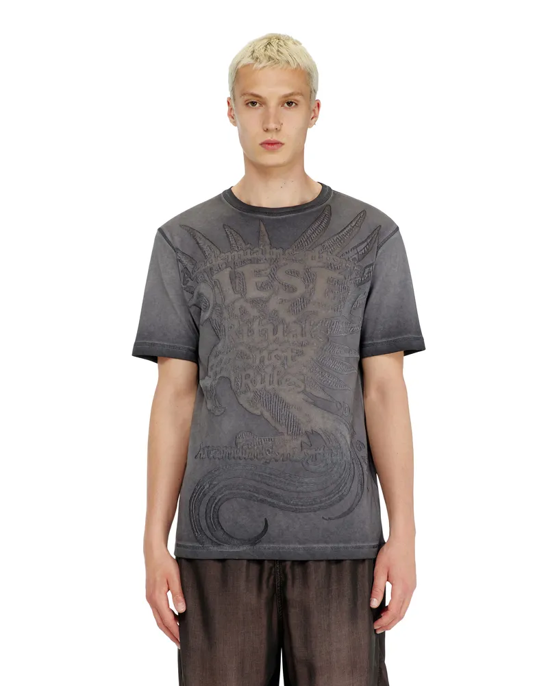 Diesel Jersey-T-Shirt mit geprägtem Motiv - T-Shirts - Herren - Grau Grau