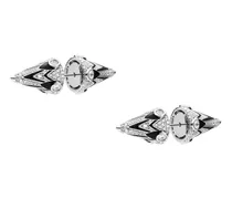 Zweifarbige Messing-Ohrstecker - Ohrringe - Unisex - Silber
