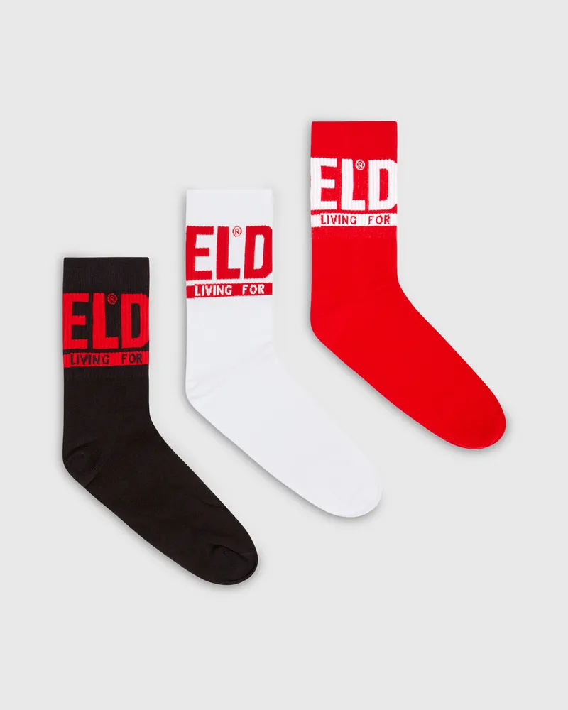 Diesel Socken mit Logo-Bündchen im Dreierpack - Socken - Herren - Bunt Bunt
