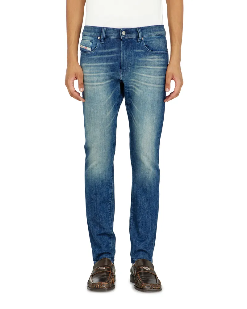 Diesel Slim Jeans Regular Waist 2019 D-Strukt, Dunkelblau, Reißverschluss Blau