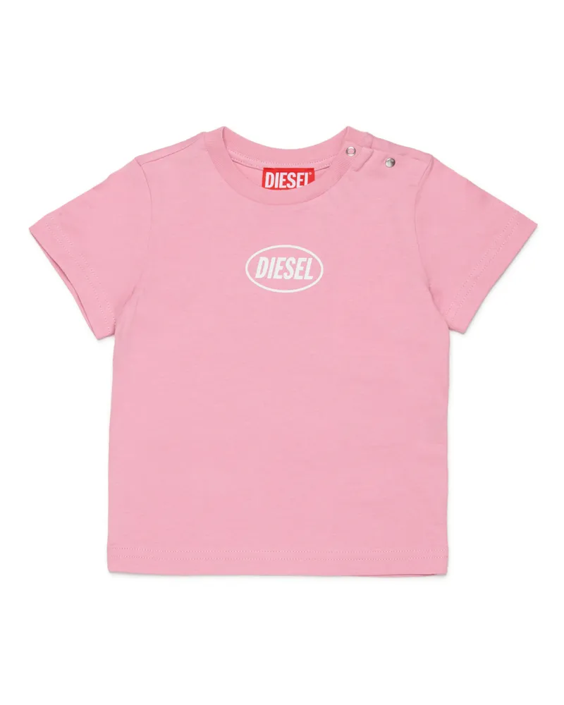 Diesel Baumwoll-T-Shirt mit Logo - T-Shirts und Tops - Unisex - Rosa Rosa