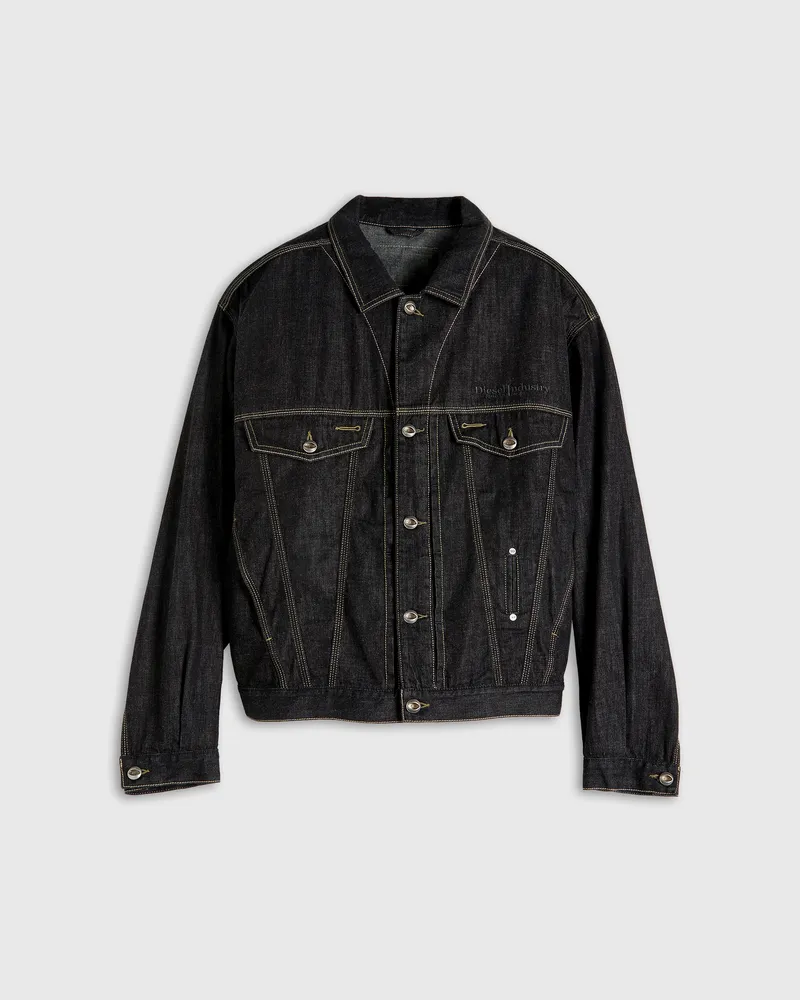 Diesel Trucker-Jacke aus Rinse-Denim - Denim jacken - Unisex - Schwarz Schwarz