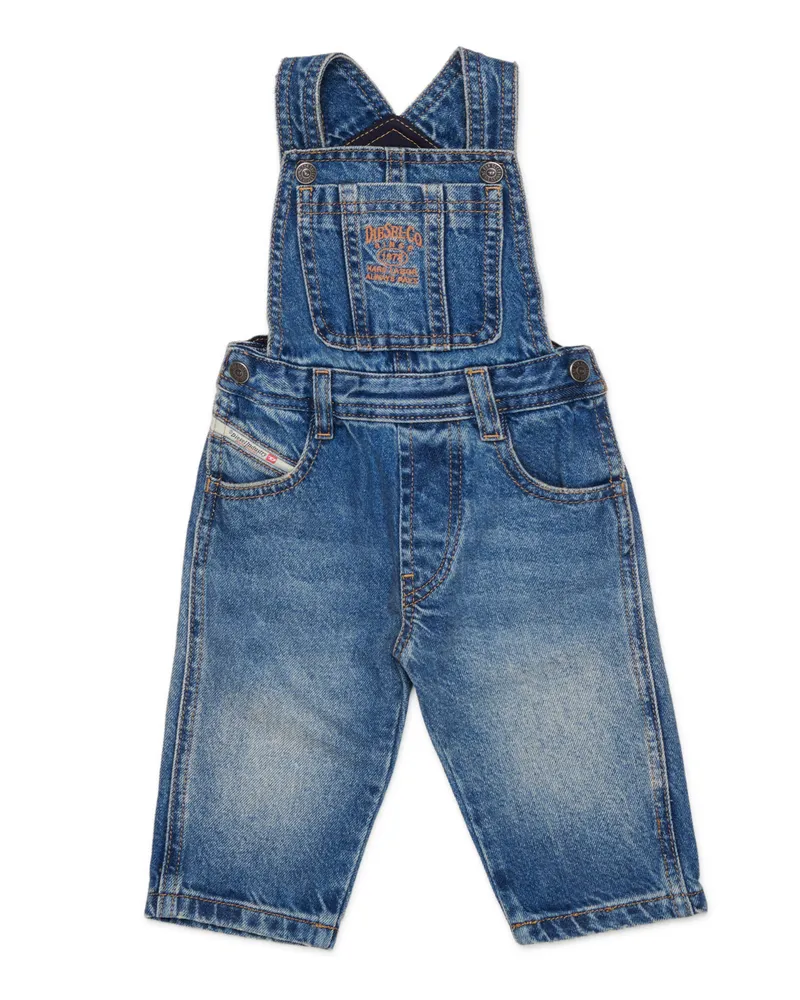 Diesel Denim-Latzhose mit Logo-Stickerei - Latzhosen - Herren - Blau Blau