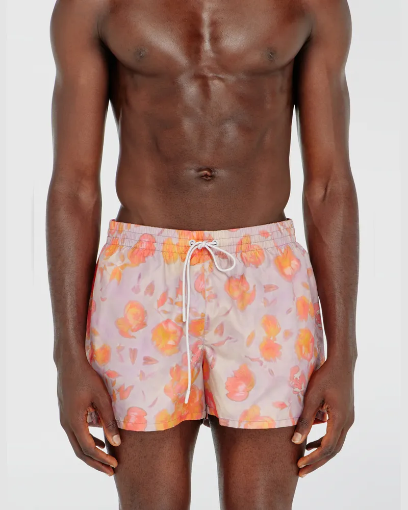 Diesel Metallische Badeshorts mit Blumenmuster - Badeshorts - Herren - Violett Violett