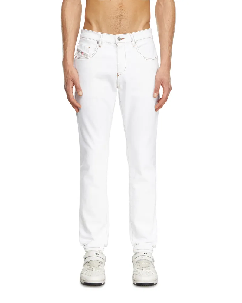 Diesel Slim Jeans Regular Waist 2019 D-Strukt, Weiß, Reißverschluss Weiss