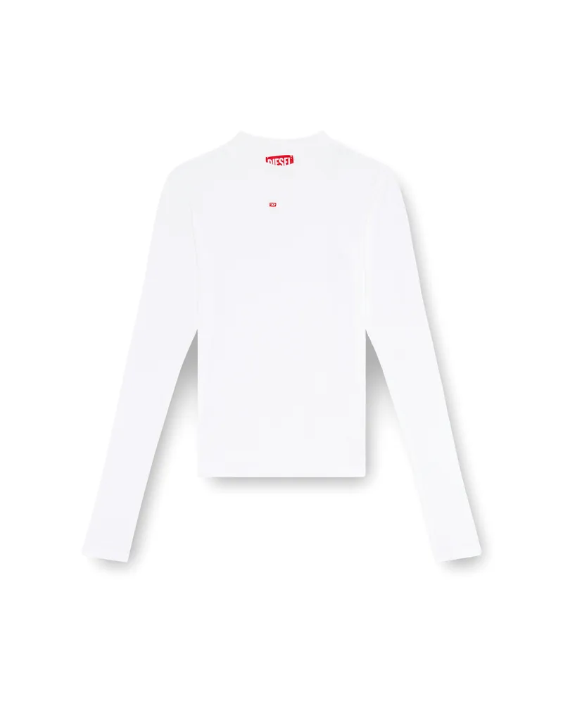Diesel Geripptes Top mit Zierkragen - T-Shirts - Damen - Weiss Weiss