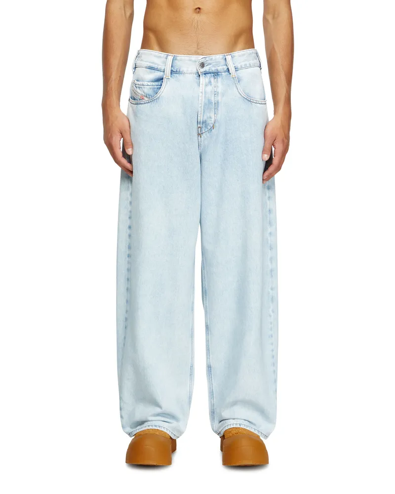 Diesel Relaxed Jeans Regular Waist 1997 D-Enim-M, Hellblau, Knopfverschluss Blau