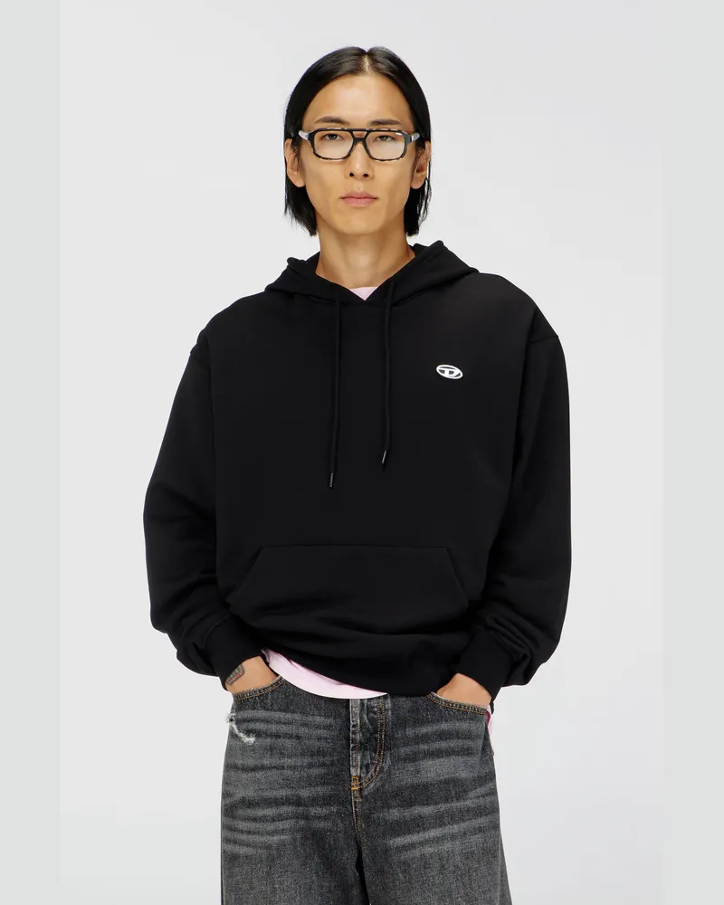 Diesel Hoodie mit Oval D Logo - Sweatshirts - Herren - Schwarz Schwarz