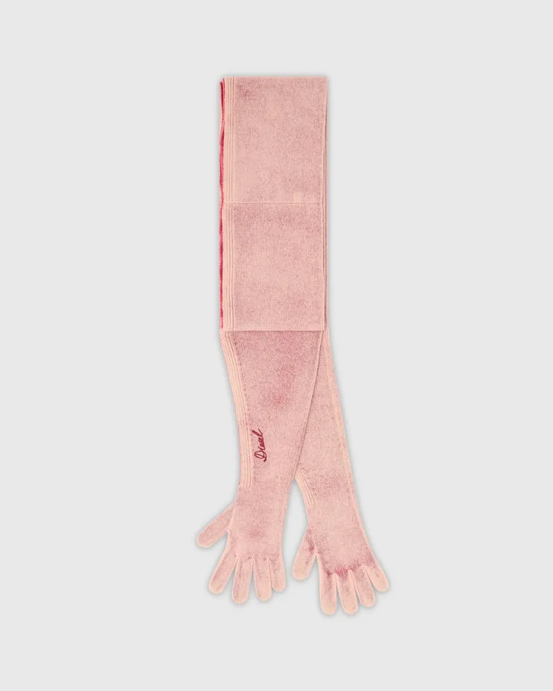 Diesel Hybrider Handschuh-Schal aus zweifarbiger Wolle - Handschuhe - Unisex - Rosa Rosa