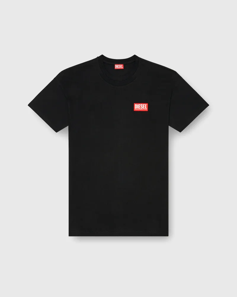 Diesel T-Shirt mit Jacquard-Logo-Patch - T-Shirts - Herren - Schwarz Schwarz