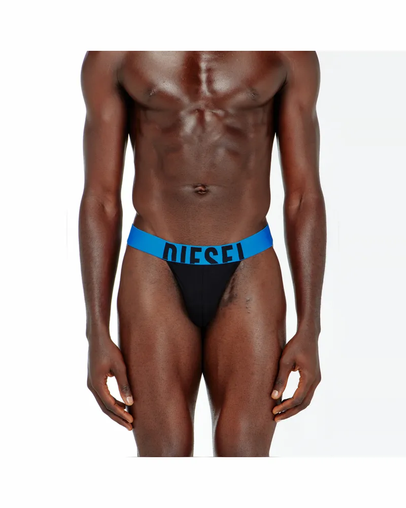 Diesel Dreierpack Tangas mit markantem Logo-Bund - Strings - Herren - Schwarz Schwarz