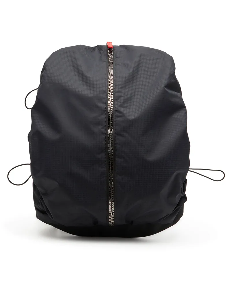 Diesel Zip-D-Rucksack aus kariertem Jacquard-Shell - Rucksäcke - Herren - Schwarz Schwarz
