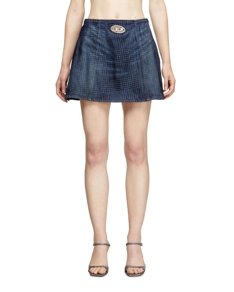 Diesel Minirock aus Prince-of-Wales-Denim - Röcke - Damen - Blau Blau