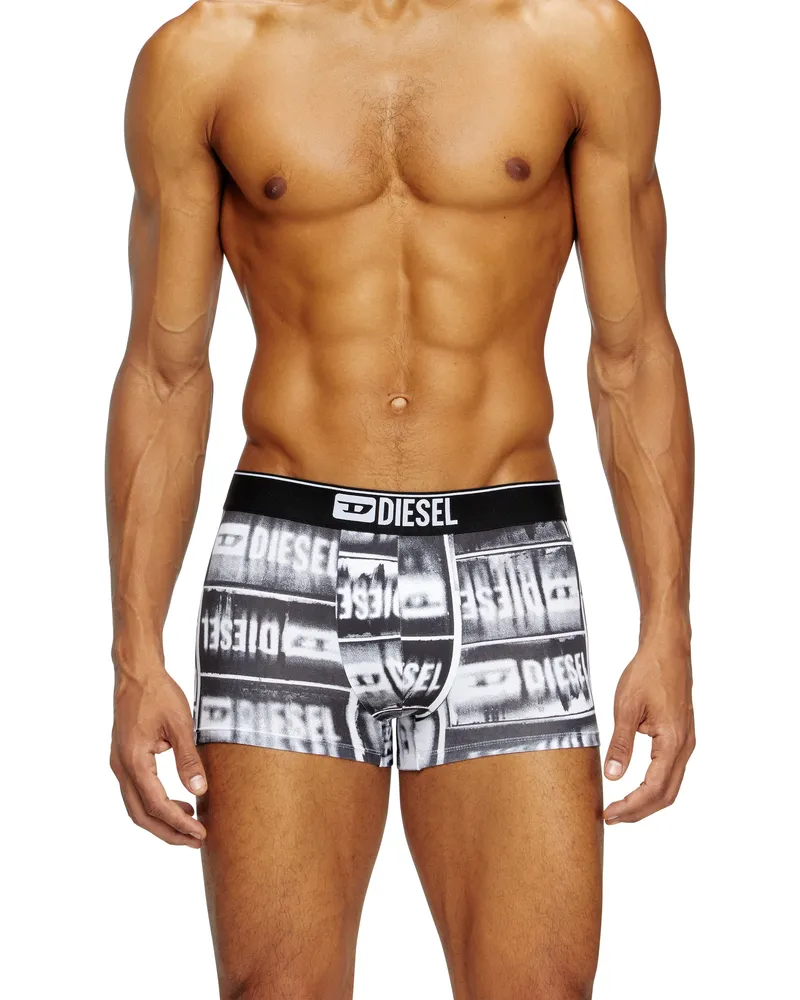 Diesel Retropants mit verblasstem Logo-Print - Boxershorts - Herren - Schwarz Schwarz