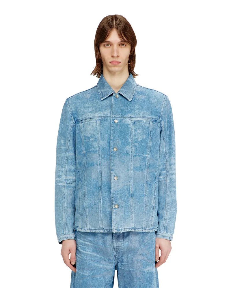 Diesel Jacke aus Satin-Denim - Denim jacken - Herren - Blau Blau