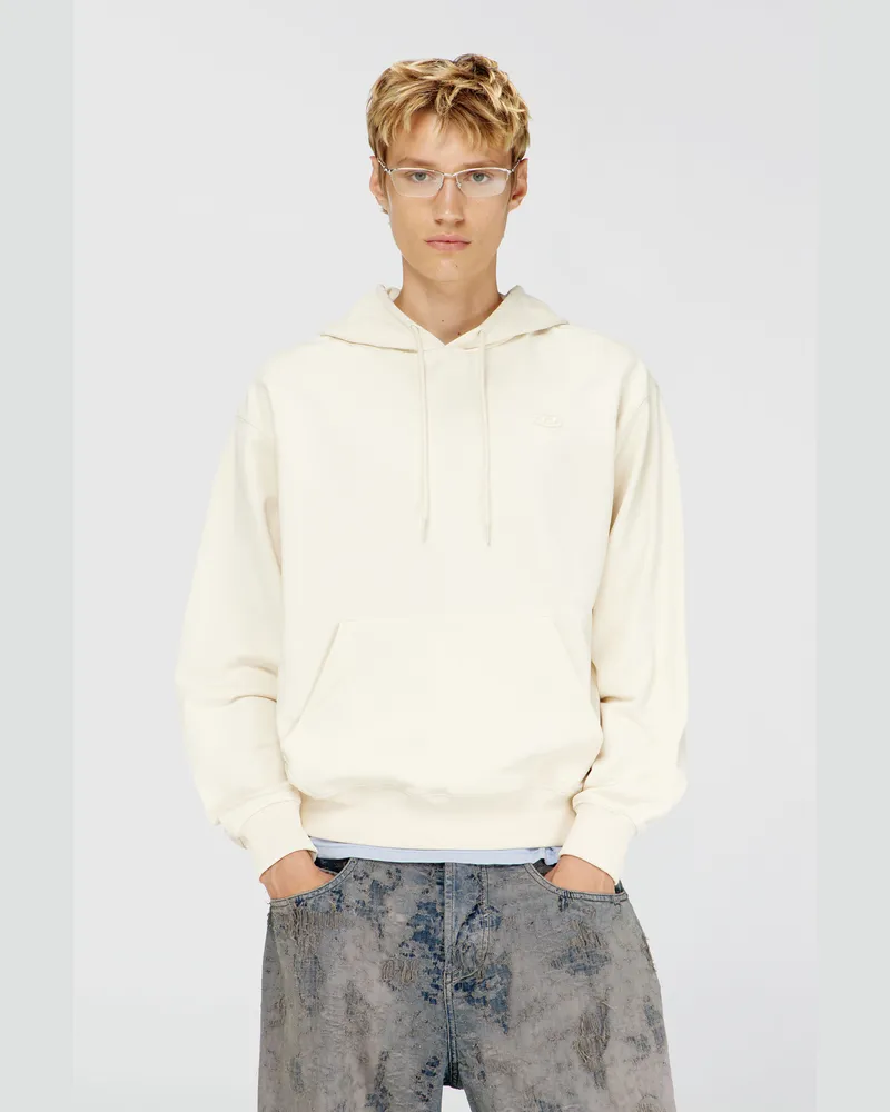 Diesel Hoodie mit Oval D Logo - Sweatshirts - Herren - Weiss Weiss