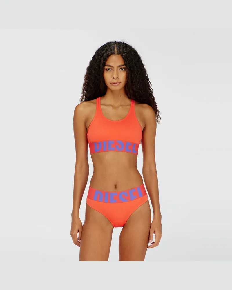 Diesel Sport-BH mit Cut-off-Logo - BHs - Damen - Orange Orange