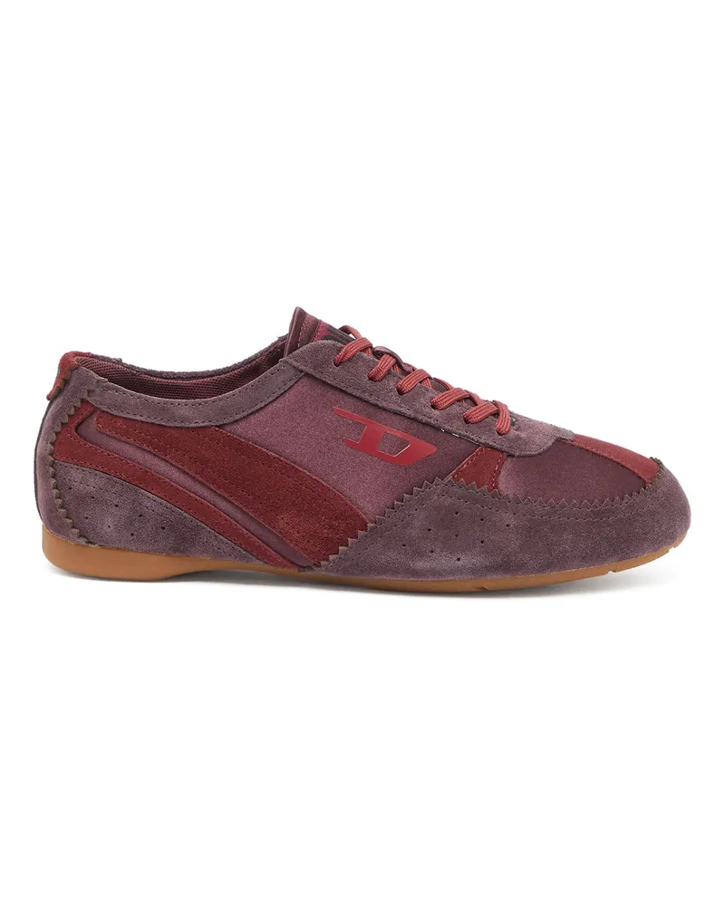 Diesel D-Mile - Flat-Sneakers mit Wildleder-Overlays - Sneakers - Damen - Rot Rot