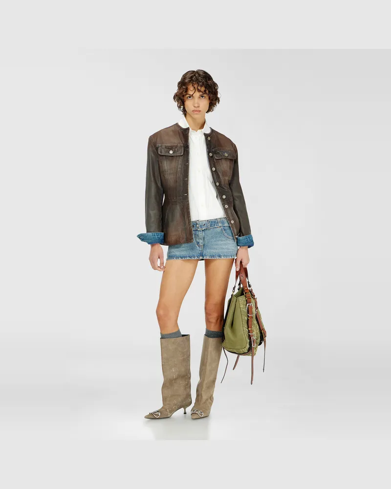 Diesel Mini-Hemdkleid mit trompe-l'ail-Details - Kleider - Damen - Bunt Bunt