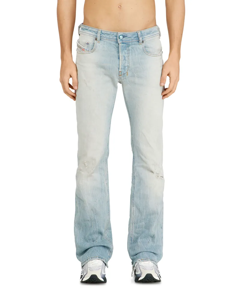 Diesel Bootcut Jeans Low Waist 2007 Zatiny, Hellblau, Knopfverschluss Blau