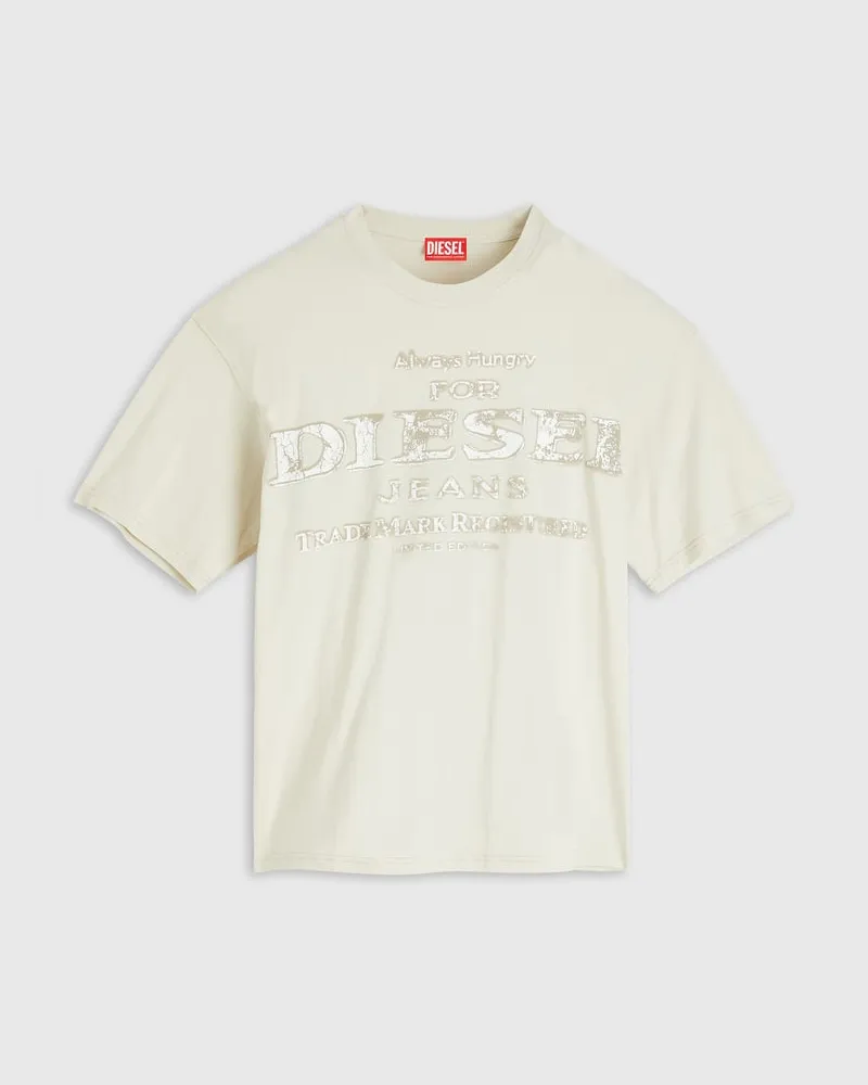Diesel T-shirt mit Crack-Print-Logo - T-Shirts - Herren - Weiss Weiss