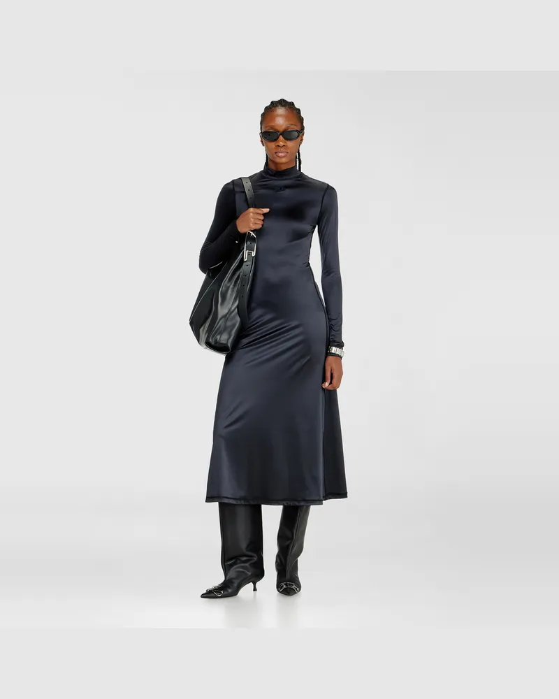 Diesel Fließendes Midikleid mit Rollkragen - Kleider - Damen - Schwarz Schwarz